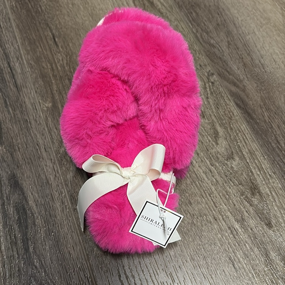 Shiraleah Hot Pink Fuzzy Slippers